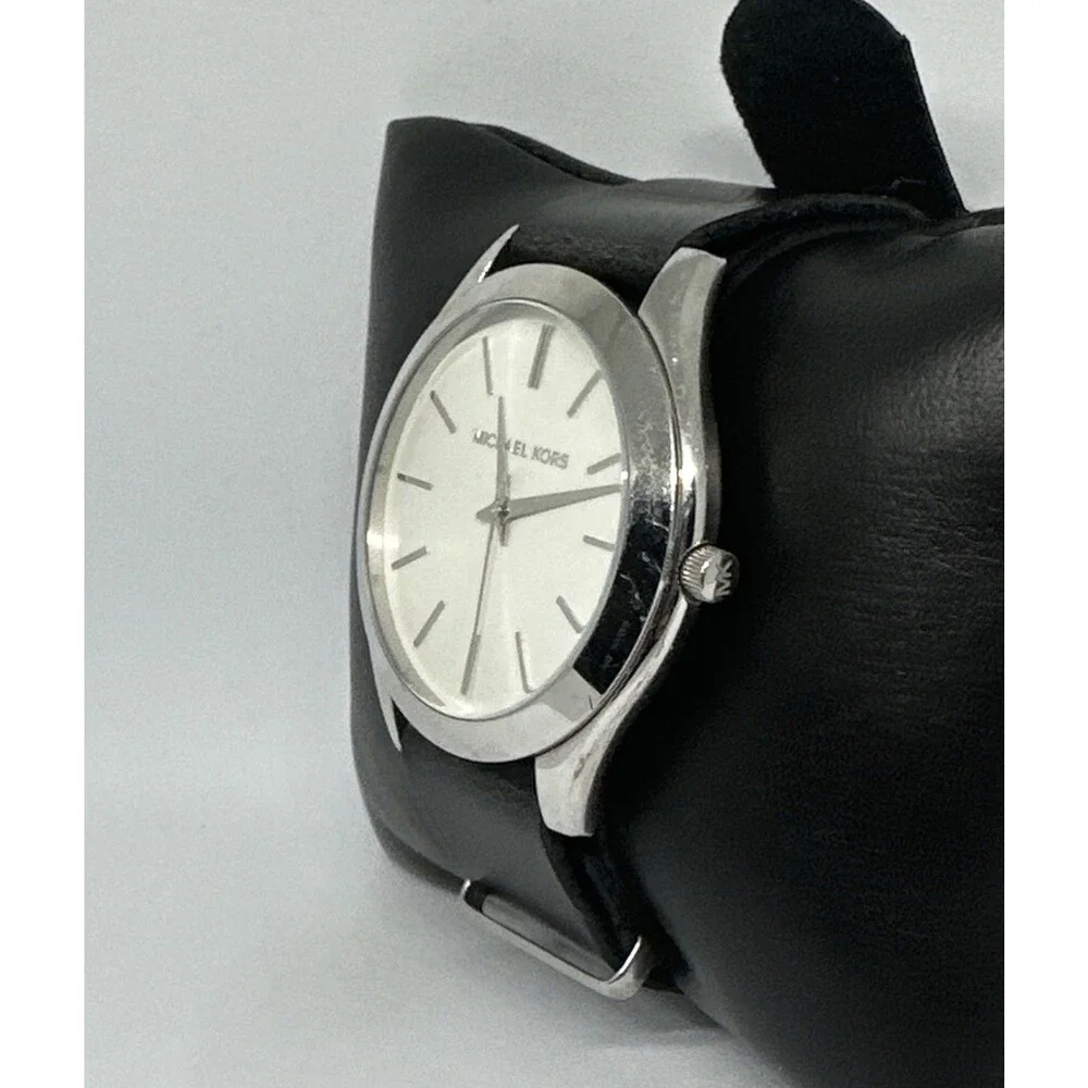 Michael Kors Slim Runway MK2508 Women's Black Leather Analog Dial Watch HME650